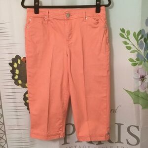 Gloria Vanderbilt Women’s Lillian Capri Pants Size 6 Bright Hibiscus